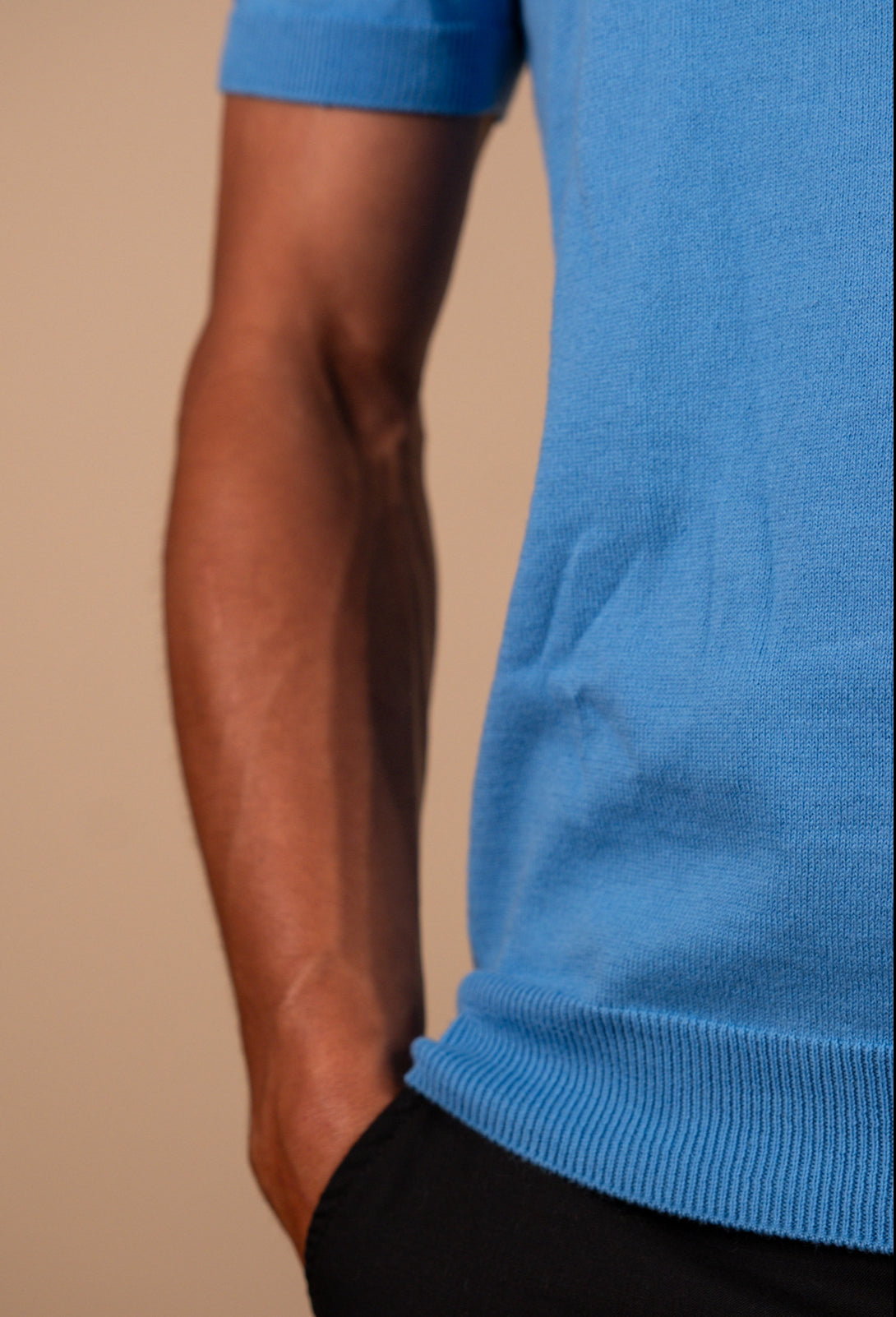 Fitted crew neck knit tee with tubular trims – The Monaco Tee by Iris & Loom